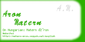 aron matern business card